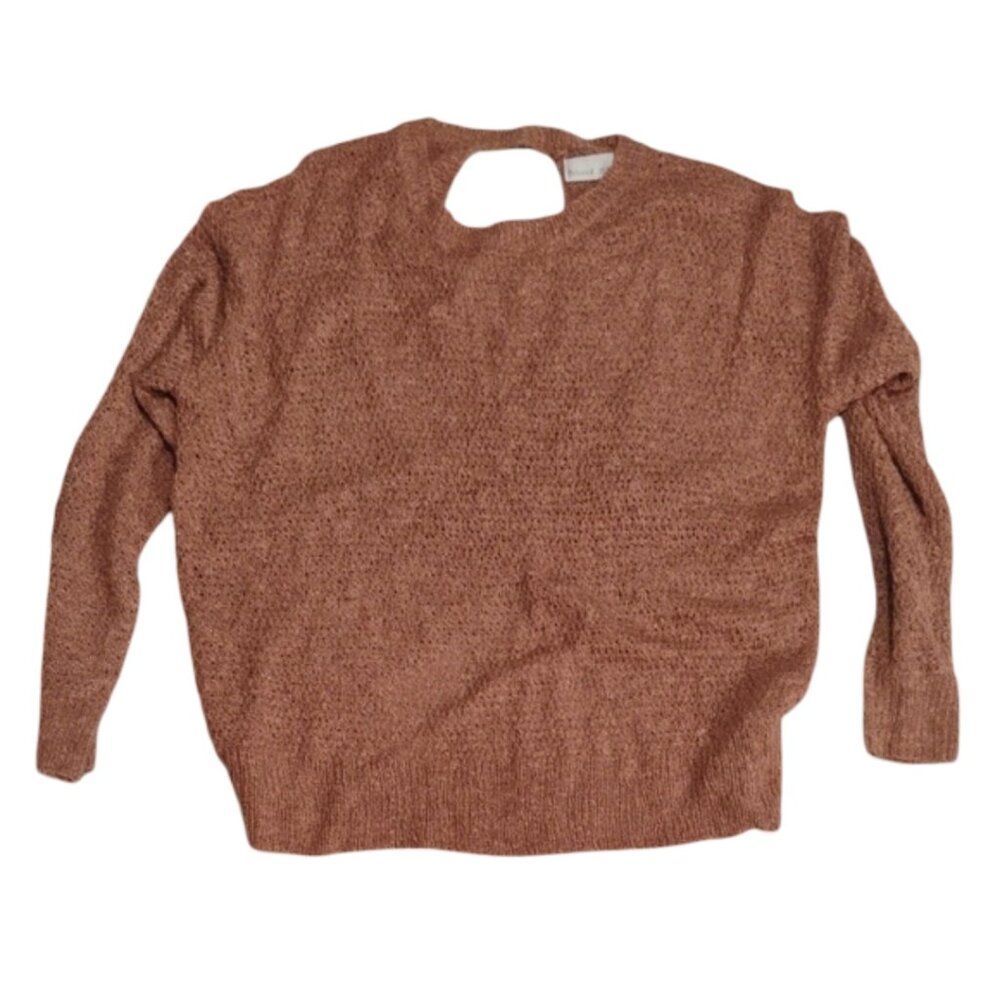 BE COOL Women's Small Terracotta Crew Neck Sweater Open Back Detail